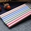 EIERFSKIOT Chopsticks Reusable chop Sticks Reusable Japanese Chopsticks Gift Set Stainless Steel Chopsticks for Sushi Noodle Hot Pot Insulation Not Hot Colourful Tableware(Color:4 Pair,Size:23Cm) view 3
