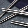 EIERFSKIOT Chopsticks Reusable chop Sticks Reusable Japanese Chopsticks Gift Set Stainless Steel Chopsticks for Sushi Noodle Hot Pot Insulation Not Hot Colourful Tableware(Color:4 Pair,Size:23Cm) view 4