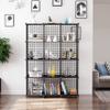 AWTATOS Wire Cube Storage Organizer, Closet Organizers and Storage, Metal 12 Cube Storage Shelves Bookshelf, Portable Closet Clothes Organizer for Bedroom, Home, Office, Black view 2