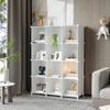 AWTATOS Cube Storage Organizer Storage 12 Cube Bookshelf DIY Plastic Closet Clothes Storage Shelves with Wooden Mallet, Stackable Storage Solution for Home, Bedroom, White view 2