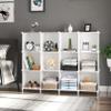 AWTATOS Cube Storage Organizer Storage 12 Cube Bookshelf DIY Plastic Closet Clothes Storage Shelves with Wooden Mallet, Stackable Storage Solution for Home, Bedroom, White view 4