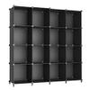 AWTATOS Cube Storage Organizer, 16 Cube Closet Organizer, Stackable Storage Cube Shelves, DIY Portable Closet Clothes Organizer Shelving for Bedroom, Closet, Wardrobe, Bathroom, Black view 1