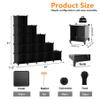 AWTATOS Cube Storage Organizer, 16 Cube Closet Organizer, Stackable Storage Cube Shelves, DIY Portable Closet Clothes Organizer Shelving for Bedroom, Closet, Wardrobe, Bathroom, Black view 3