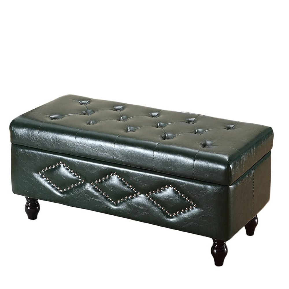 Storage Stool Storage Benches PU Leather Rest Stool Household Storage Stool Sofa Stool Living Room Change Shoe Bench Long Bench Bedroom Bed End Stool Storage