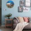 Aihesui Who Care I'm Retired Round Wooden Wall Clock Beach Sunset Boat Beautiful Scenery Silent Non-Ticking for Living Room Bedroom Office Kitchen Home Decorate Wall Clock 15x15inch view 4