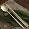 Anseongmachum Brass Flatware Set,4 spoons, 4 chopsticks for 4 People view 4