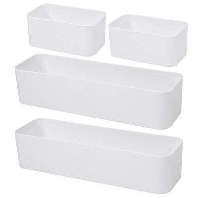 Cabilock Wall Mounted Storage 4pcs Storage Boxes White Living Room Tv Controller Mobile Phone Toiletries
