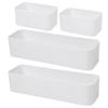 Cabilock Wall Mounted Storage 4pcs Storage Boxes White Living Room Tv Controller Mobile Phone Toiletries view 1