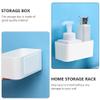 Cabilock Wall Mounted Storage 4pcs Storage Boxes White Living Room Tv Controller Mobile Phone Toiletries view 4