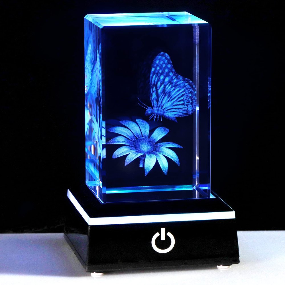Qianwei Butterfly Gifts: 3D Crystal Monarch Butterfly Figurines for Home Decor & Lovers