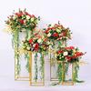 Helikim Wedding Metal Flower Stand/Rectangular Flower Floor Vase Column Display Rack for Home Party Wedding Decoration, 1Pack,120cm view 4