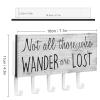 Not All Those Who Wander are Lost Key Holder for Wall, Mail Holder and Key Rack for Entryway, Farmhouse Home Decor Key Hooks, Rustic Key Hangers with 5 Hooks view 2