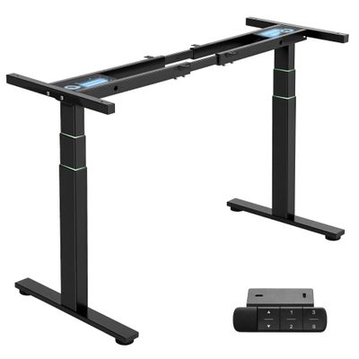 TOPSKY Dual Motor 3 Stage Electric Adjustable Standing Desk Frame for up to 80x31.5 Table Tops Heavy Duty 300lb Load Capacity for Home Office (Black Frame Only)