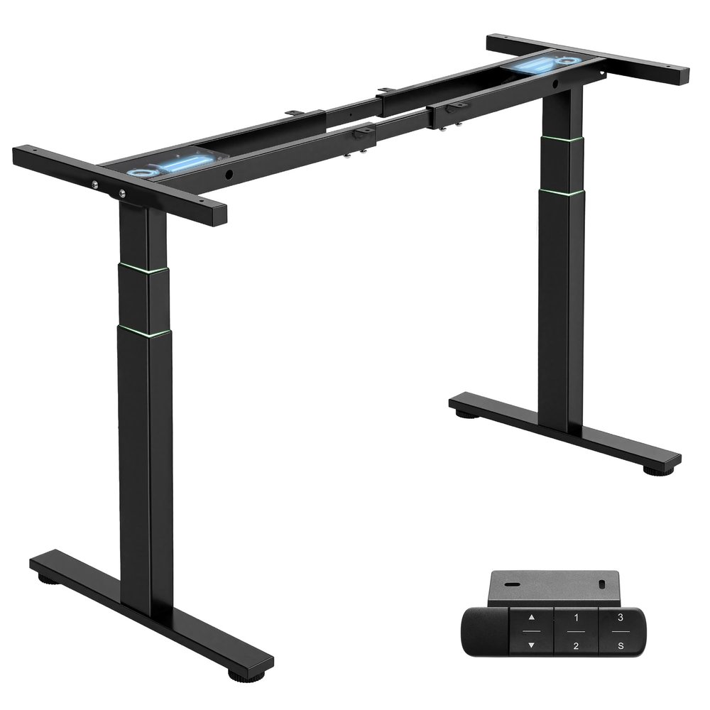 TOPSKY Dual Motor 3 Stage Electric Adjustable Standing Desk Frame for up to 80x31.5 Table Tops Heavy Duty 300lb Load Capacity for Home Office (Black Frame Only)