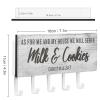 As for Me and My House We Will Serve Key Holder for Wall, Milk and Cookies Mail Holder and Key Rack for Entryway, Farmhouse Home Decor Key Hooks, Rustic Key Hangers with 5 Hooks view 2