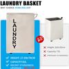 92L Large Laundry Hamper with Leather Handle,Standable Laundry Basket with Wheels ,Large Hamper,Rolling Laundry Basket White view 2