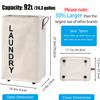 92L Large Laundry Hamper with Leather Handle,Standable Laundry Basket with Wheels ,Large Hamper,Rolling Laundry Basket White view 3