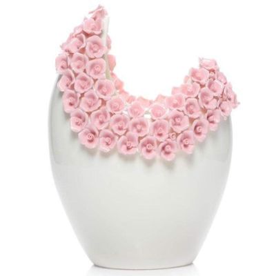 Decorative Hanging Ornaments Statue Head Sculptures Ceramic Crescent Creative Contracted Flower Vase Pot Home Decor Craft Room Decoration Handicraft Garden Porcelain Figurine
