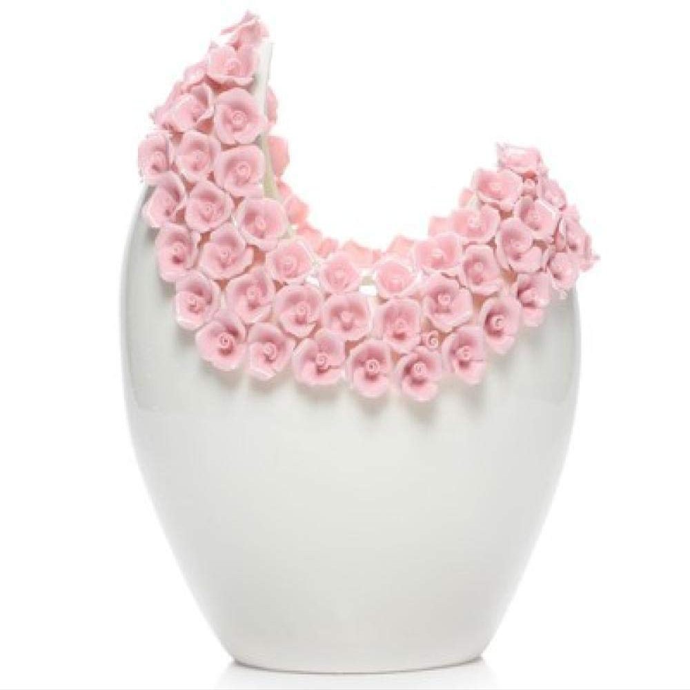 Decorative Hanging Ornaments Statue Head Sculptures Ceramic Crescent Creative Contracted Flower Vase Pot Home Decor Craft Room Decoration Handicraft Garden Porcelain Figurine