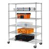 6 Tier Wire Shelving Unit Rack NSF Heavy Duty Height Adjustable Storage Shelf Metal Shelving with Wheels/Feet Levelers Garage Rack Kitchen Rack Office Rack Commercial Shelving - Chrome - 48x18x76 view 1
