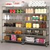 6 Tier Wire Shelving Unit Rack NSF Heavy Duty Height Adjustable Storage Shelf Metal Shelving with Wheels/Feet Levelers Garage Rack Kitchen Rack Office Rack Commercial Shelving - Chrome - 48x18x76 view 2