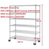 6 Tier Wire Shelving Unit Rack NSF Heavy Duty Height Adjustable Storage Shelf Metal Shelving with Wheels/Feet Levelers Garage Rack Kitchen Rack Office Rack Commercial Shelving - Chrome - 48x18x76 view 3