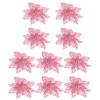 FOMIYES Christmas Glitter Poinsettia, 10Pcs Pink Glitter Poinsettia Christmas Tree Ornament s Flowers Decor Ornament, Artificial Flower for Xmas/Wedding/Wreath/Garland Decor view 1