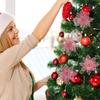 FOMIYES Christmas Glitter Poinsettia, 10Pcs Pink Glitter Poinsettia Christmas Tree Ornament s Flowers Decor Ornament, Artificial Flower for Xmas/Wedding/Wreath/Garland Decor view 2