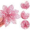 FOMIYES Christmas Glitter Poinsettia, 10Pcs Pink Glitter Poinsettia Christmas Tree Ornament s Flowers Decor Ornament, Artificial Flower for Xmas/Wedding/Wreath/Garland Decor view 4