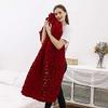 CERYTHRINA Chunky Knit Throw Giant Chenille Yarn Knitted Blanket Large Cable Chenille Arm Knitting Handmade Blankets for Cuddling up in Bed Sofa Home Bedroom Pet Bed Chair Sofa Yoga Mat Rug Wine red view 1