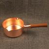 18CM Pure Copper Small Milk Pot Cooking Pot with Wooden Handle Snow Pan Fried Egg Pan (Plain Induction) view 4