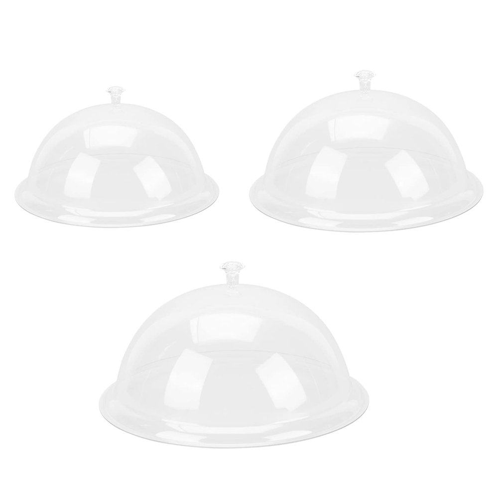 3pcs Food Storage Cover Acrylic Dish Covers for Cake Snacks and Desserts and Insulated for Kitchen Food Preservation