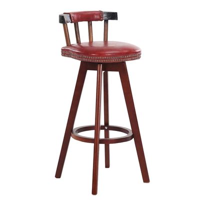 Barstools Bar Stools Upholstered Footrest and Swivel Seat Dining Chairs for Kitchen | Pub | Caf High Stool Max. Load 200kg Seat Height:73cm, with Brown Legs for Bistro Pub Caf Island Kitchen