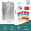 50 Pack Extra Thick 9.4 Mil 7''x10''-1 Quart Mylar Bags for Long-term Food Storage with 50 Labels,Resealable Smell Proof Heat Sealable Bags for Edible Packaging,Stand-up Foil Pouch Bag for Rice Tea view 2