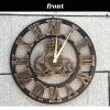 Clock Silent Roman Numerals Clock Gear Clock, 3D Decorative Gear Wall Clock, Wooden Home Decor Round Wall Clock, Indoor Home Decorative ClockGold and Slive view 4