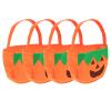 DOITOOL 4-Pack Halloween Candy Bag Non-Woven Pumpkin Pouch for Party Favor Storage Toys (Cartoon Design) view 1