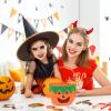 DOITOOL 4-Pack Halloween Candy Bag Non-Woven Pumpkin Pouch for Party Favor Storage Toys (Cartoon Design) view 2