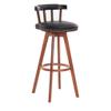 Barstools Retro Bar Stools Upholstered Footrest and Wood Backrest PU Cushion Swivel Seat Dining Chairs for Kitchen | Pub | Caf High Stool Max. Load 200kg Seat Height:80cm for Bistro Pub Caf Island view 1