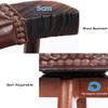 Barstools Retro Bar Stools Upholstered Footrest and Wood Backrest PU Cushion Swivel Seat Dining Chairs for Kitchen | Pub | Caf High Stool Max. Load 200kg Seat Height:80cm for Bistro Pub Caf Island view 4