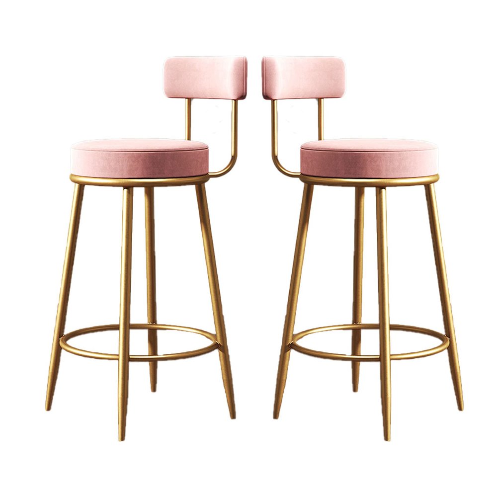 Barstools Set of 2 Bar Stool Breakfast Stools, Backrest Modern Golden Counter Stools Dining Chair for Kitchen Counter Bar for Bistro Pub Caf Island Kitchen