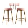 Barstools Set of 2 Bar Stool Breakfast Stools, Backrest Modern Golden Counter Stools Dining Chair for Kitchen Counter Bar for Bistro Pub Caf Island Kitchen view 1
