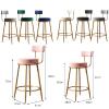 Barstools Set of 2 Bar Stool Breakfast Stools, Backrest Modern Golden Counter Stools Dining Chair for Kitchen Counter Bar for Bistro Pub Caf Island Kitchen view 3