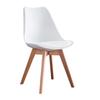 Modern Style Chair Dining Chairs, Upholstered PU Faux Leather Side Chair with Beech Wood Legs,for Kitchen, Dining, Bedroom, Living Room Chair (Color : White) view 1