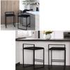 Barstools 2 Pcs 65CM Dining Chair | Full Backed Black Metal Bar Stools, Flannel Cushion Seat with Footrest & Back Pub | Caf Kitchen Stool Max. Load 200KG for Bistro Pub Caf Island Kitchen view 4