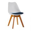 Modern Style Chair Dining Chairs, Upholstered PU Faux Leather Side Chair with Beech Wood Legs,for Kitchen, Dining, Bedroom, Living Room Chair (Color : White Blue) view 1