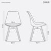 Modern Style Chair Dining Chairs, Upholstered PU Faux Leather Side Chair with Beech Wood Legs,for Kitchen, Dining, Bedroom, Living Room Chair (Color : Black) view 3