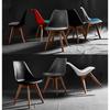 Modern Style Chair Dining Chairs, Upholstered PU Faux Leather Side Chair with Beech Wood Legs,for Kitchen, Dining, Bedroom, Living Room Chair (Color : Black) view 4