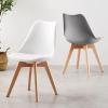 Dining Chairs PU Faux Leather Side Chair with Beech Wood Legs,Upholstered Accent Chair Dining Room Living Room Bedroom Kitchen Chairs (Color : Blue) view 2