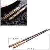 EIERFSKIOT Chopsticks Reusable chop Sticks 10 Pairs Fiberglass Chopsticks Non Slip Long Chinese Sushi Chopsticks Adults Tableware Reusable Alloy Chinese Chopsticks(Color:Gold;Size:27.2Cm) view 4
