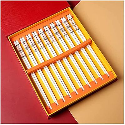 EIERFSKIOT Chopsticks Reusable chop Sticks 10 Pairs White Bone China Chopsticks Reusable Porcelain Ceramic Chopsticks for Family Use Sushi Noodle Hot Pot Tableware(Color:C;Size:25Cm)
